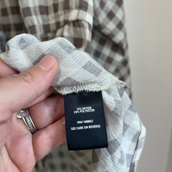 Torrid Brown Gingham Peasant Babydoll Boho Top Size 3X (US 3) - Picture 6 of 9